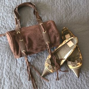 Armani Exchange Brown Suede purse